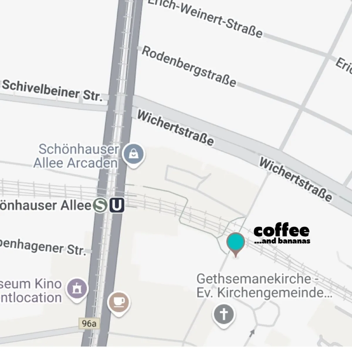 Coffee & Bananas Standort auf Google Maps