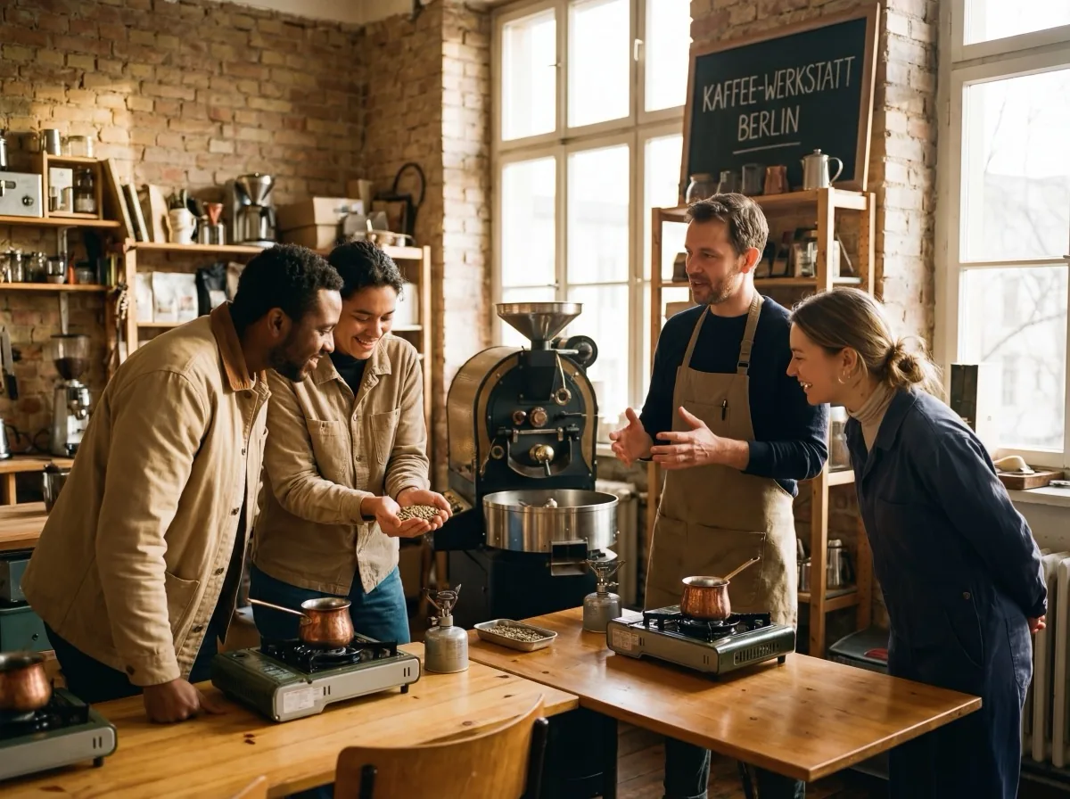 Kaffee-Rost-Workshop Gruppe beim Rosten