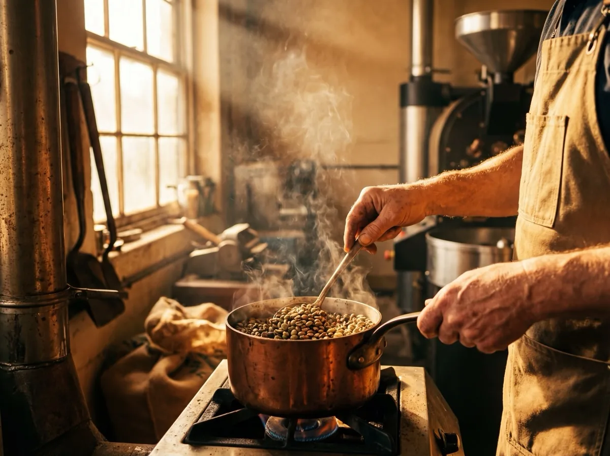 Kaffeerostung Nahaufnahme